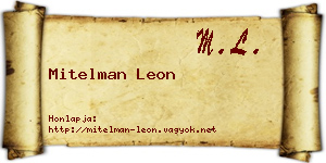 Mitelman Leon névjegykártya